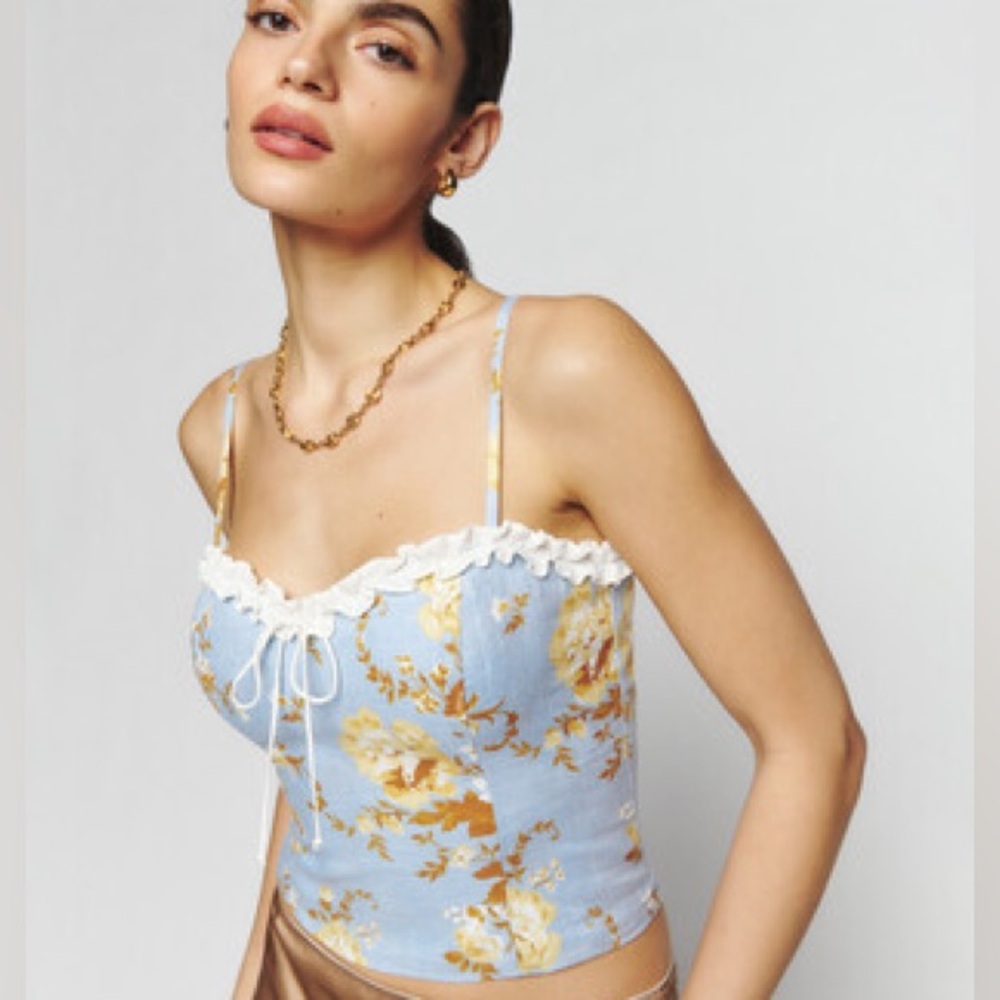 Reformation Skylar Linen Summer Top - Size 4 NWOT